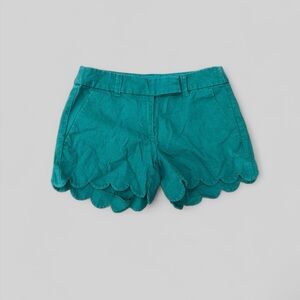 J. Crew dark green scalloped shorts Size: 00